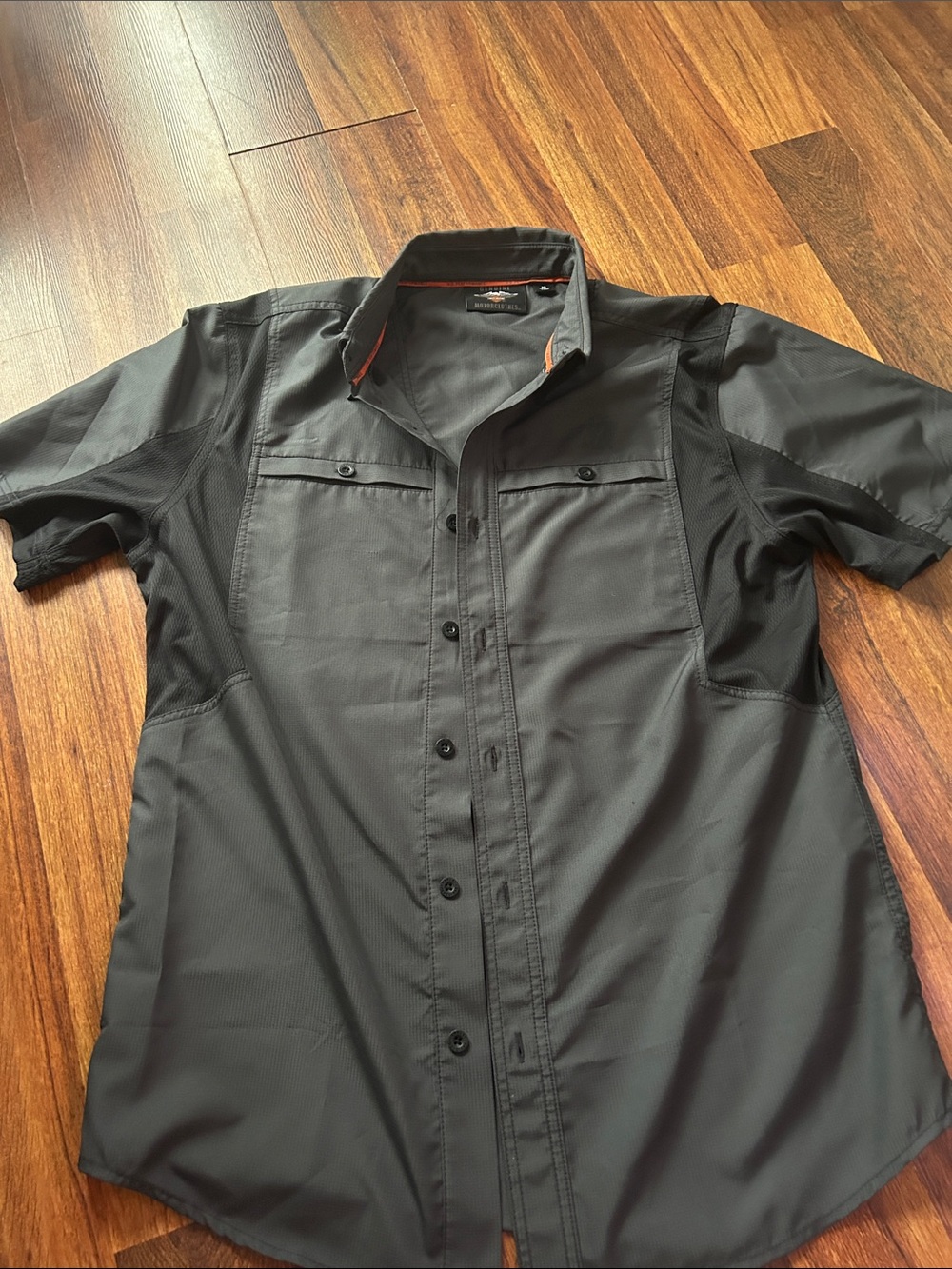 Harley Davidson Black Short-Sleeve Button-Up Shirt